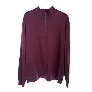 ALLEN EDMONDS QUARTER ZIP SWEATER MAROON SIZE XXL
